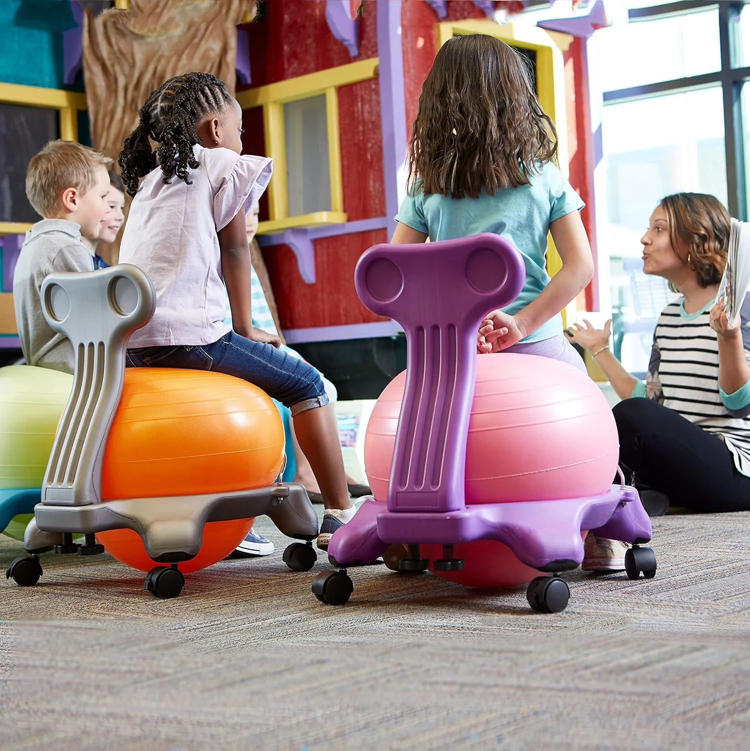 Gaiam Kids Balance Ball Chair - Classic Children's Stability Ball Chair
