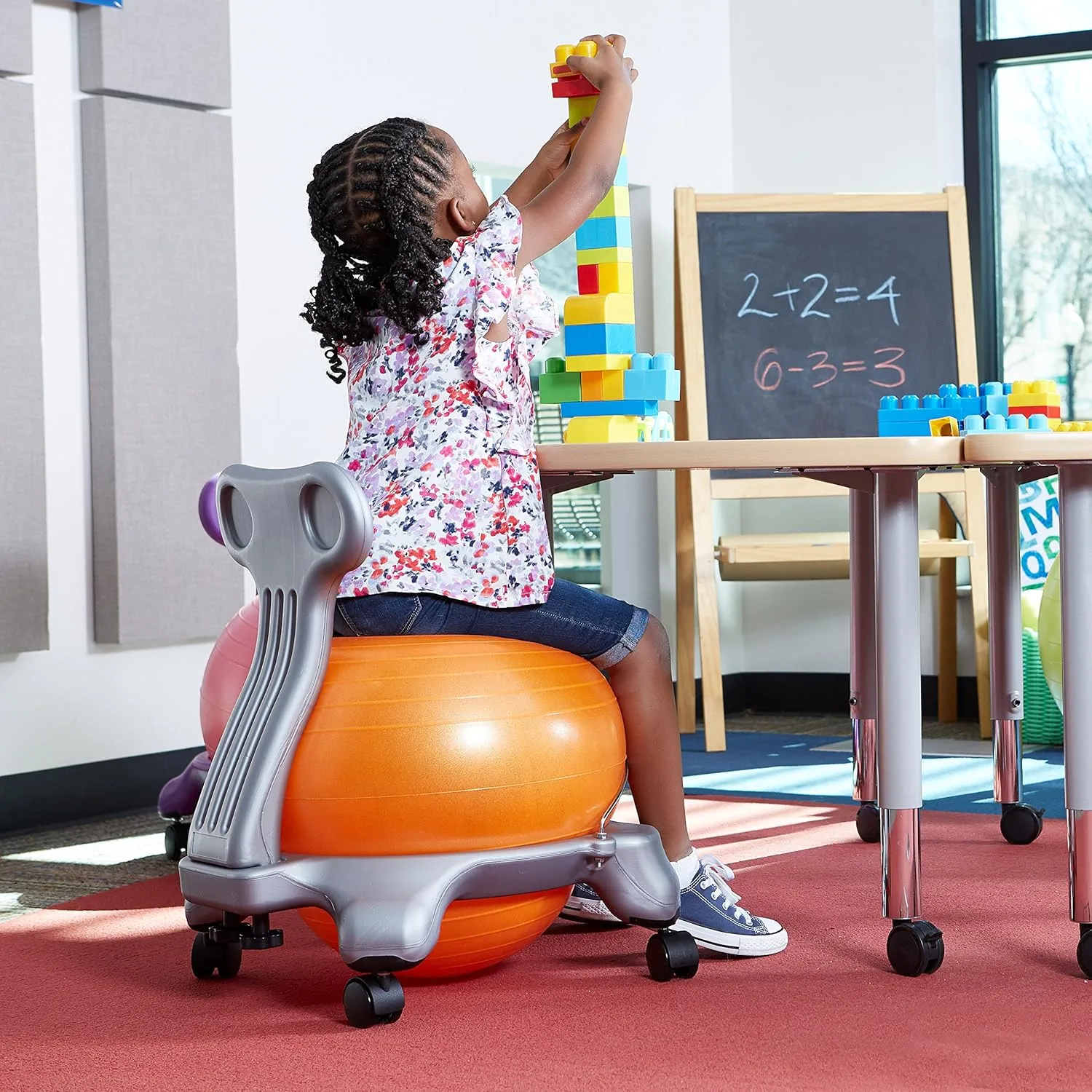 Gaiam Kids Balance Ball Chair - Classic Children's Stability Ball Chair