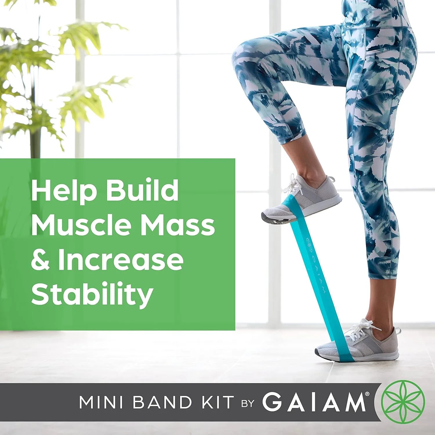 Gaiam Restore Mini Band Kit, Set of 3, Light, Medium, Heavy Lower Body Loop Resistance Bands for Legs and Booty Exercises