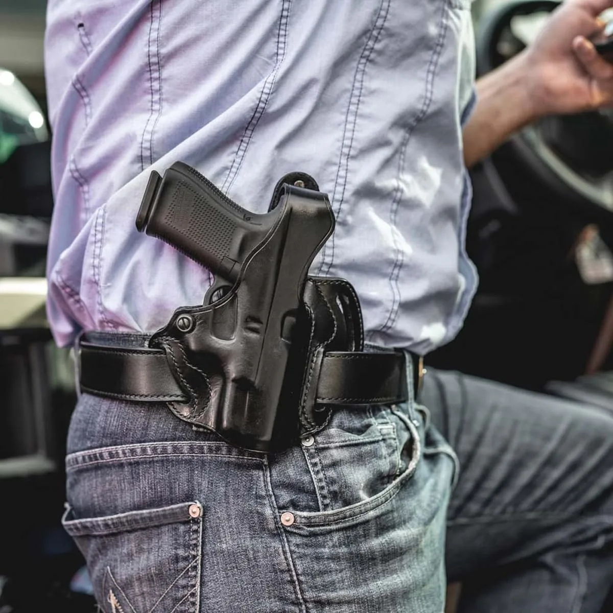 GALCO COP 3 Slot Strongside/Crossdraw Leather Belt Holster - Fits Belts up to 1 3/4" - Compatible with Sig Sauer M18