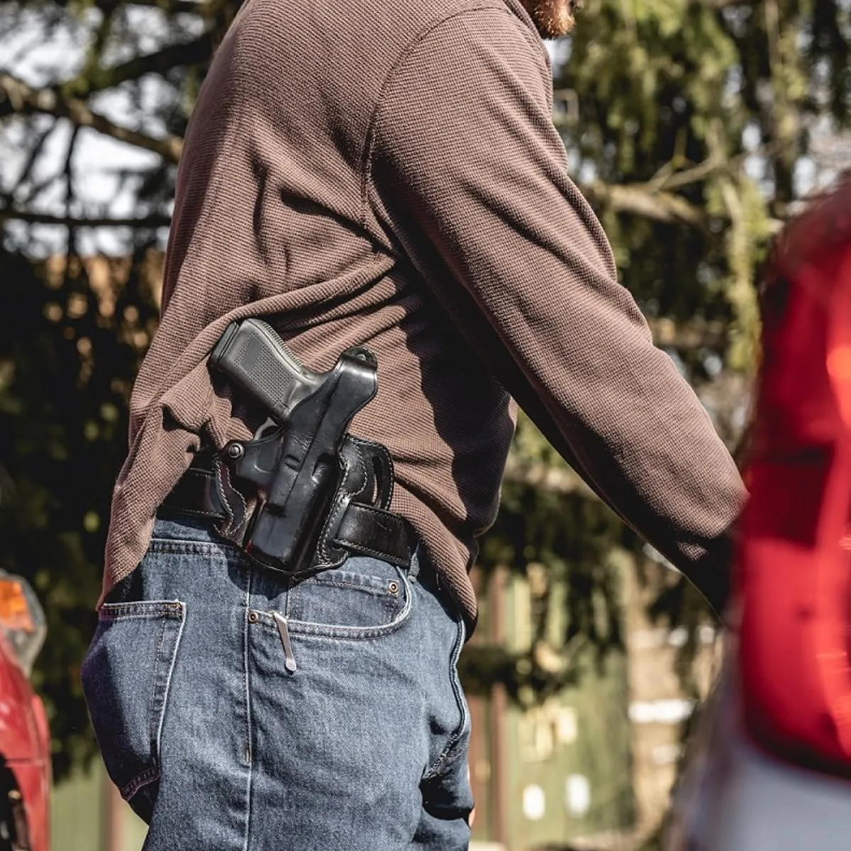 GALCO COP 3 Slot Strongside/Crossdraw Leather Belt Holster - Fits Belts up to 1 3/4" - Compatible with Sig Sauer M18