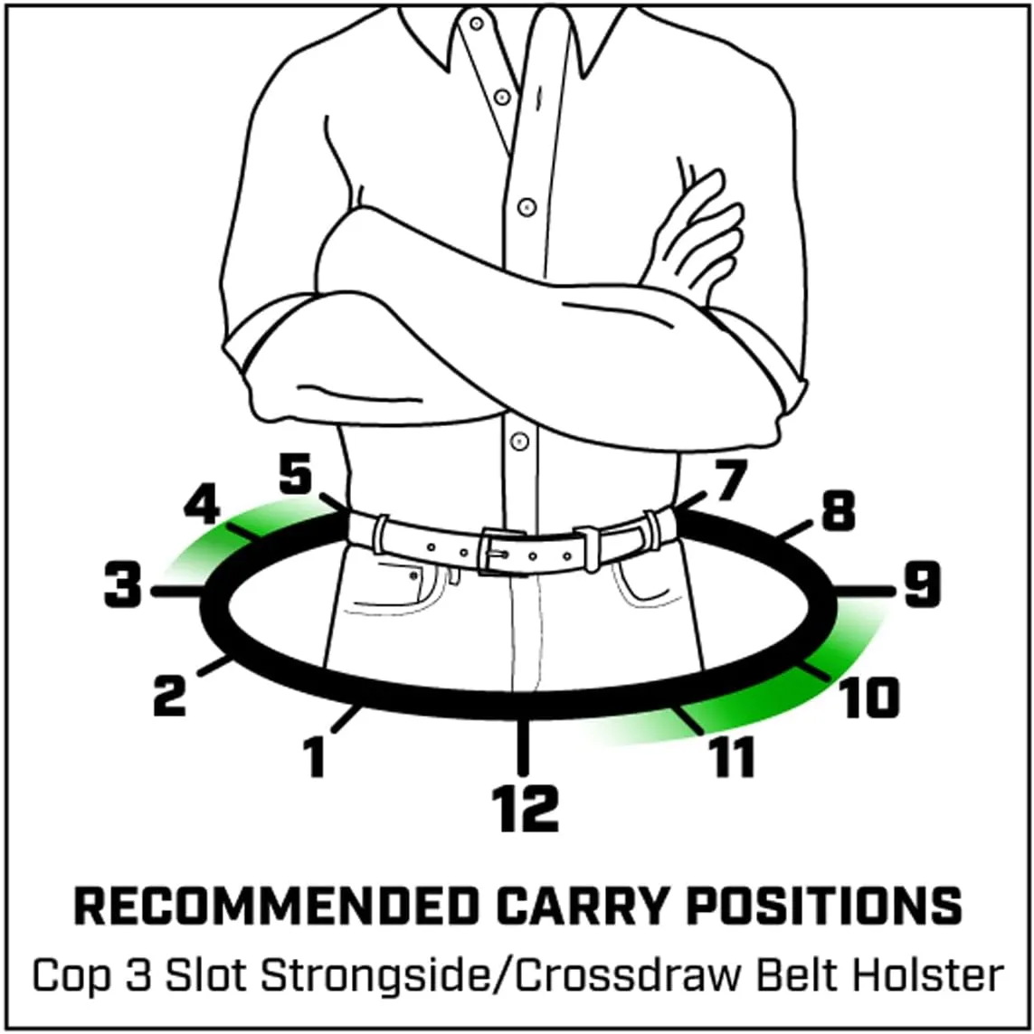 GALCO COP 3 Slot Strongside/Crossdraw Leather Belt Holster - Fits Belts up to 1 3/4" - Compatible with Sig Sauer M18