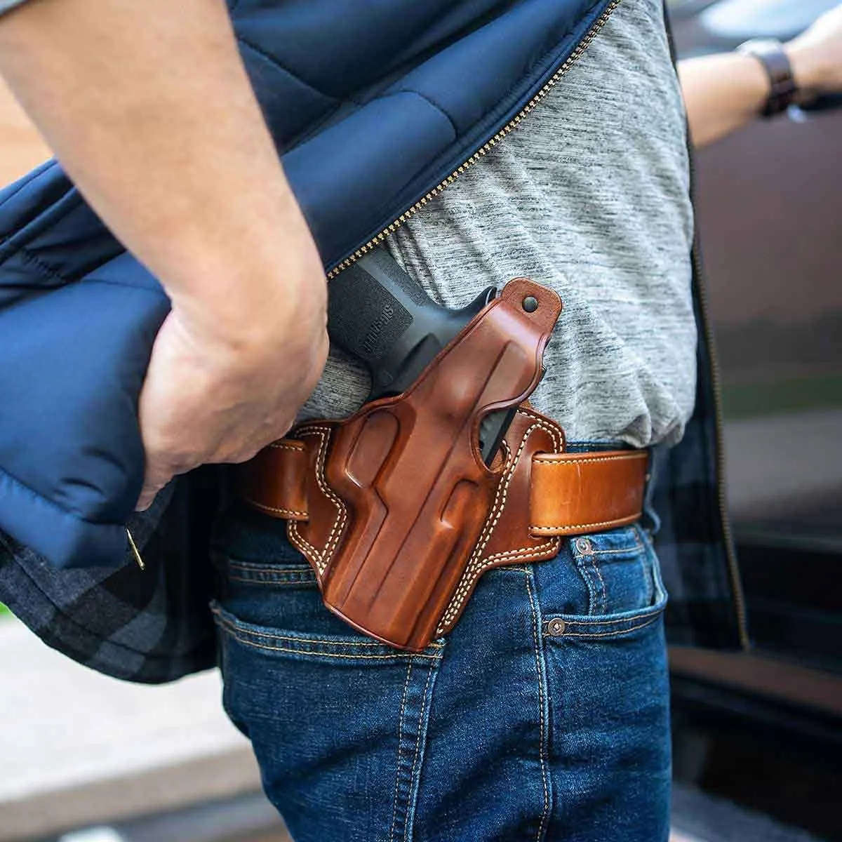 GALCO FLETCH High Ride OWB Leather Belt Holster