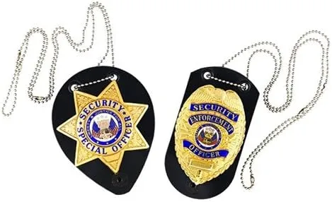 GALCO Leather Star Badge Holder with Belt Clip and Neck Chain