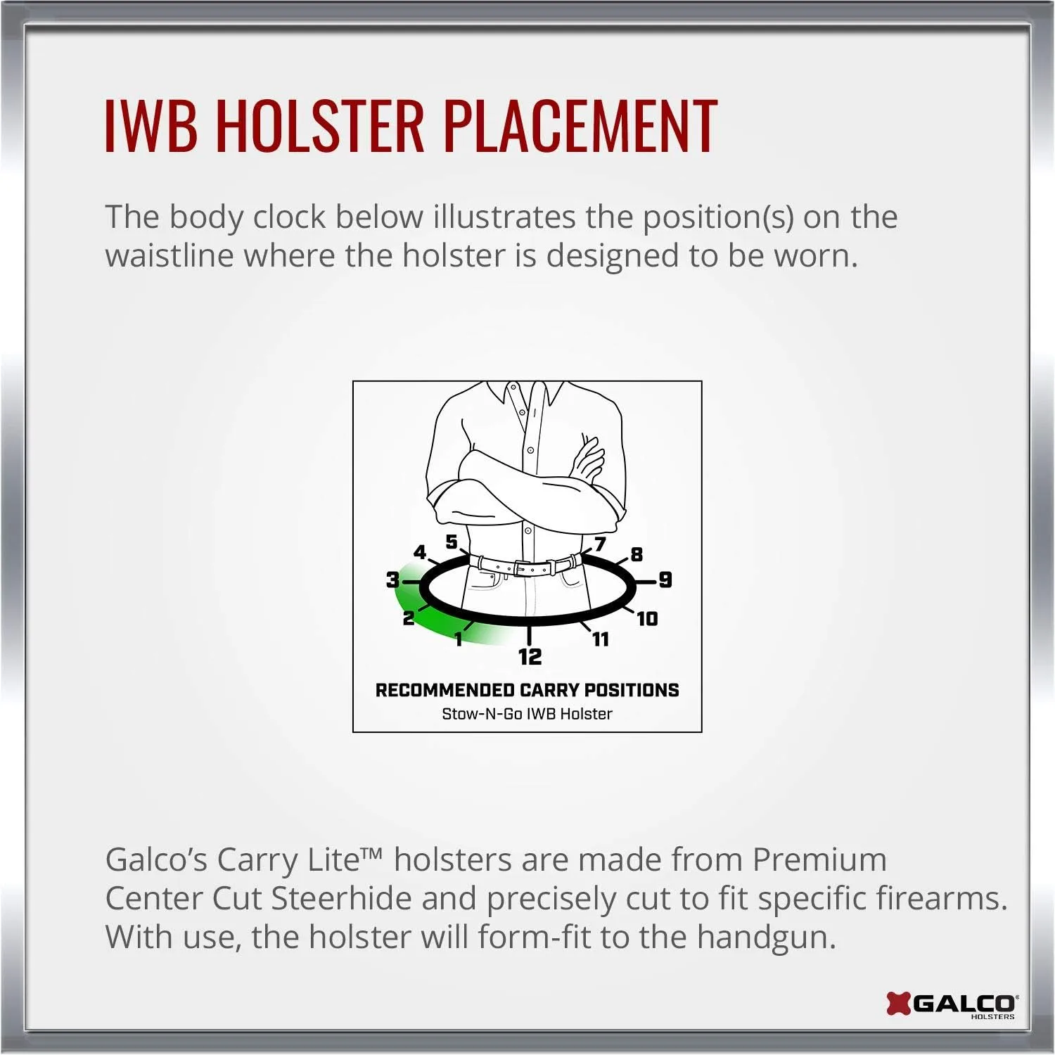 GALCO GUNLEATHER Waistband Inside The Pant IWB Holster