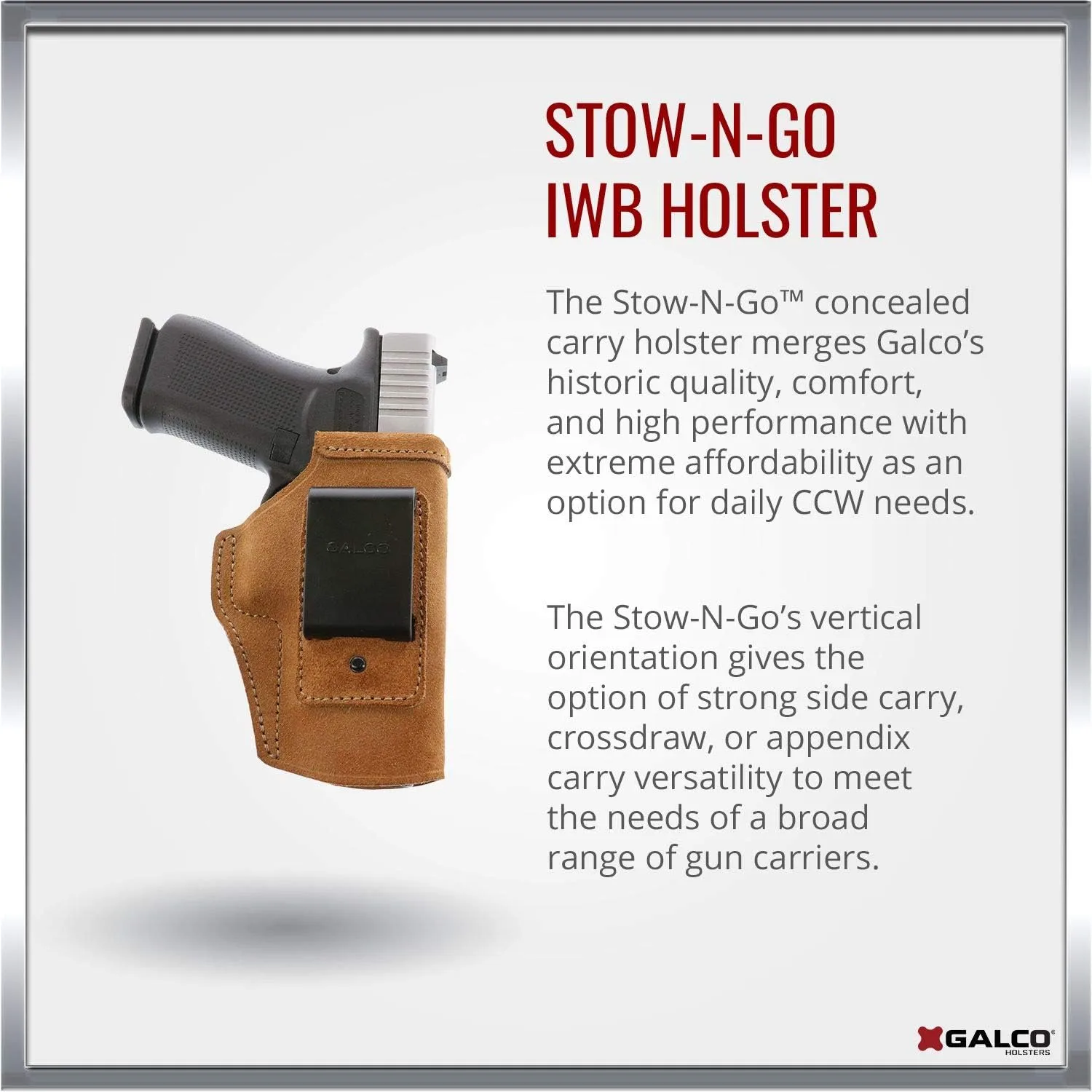 GALCO GUNLEATHER Waistband Inside The Pant IWB Holster