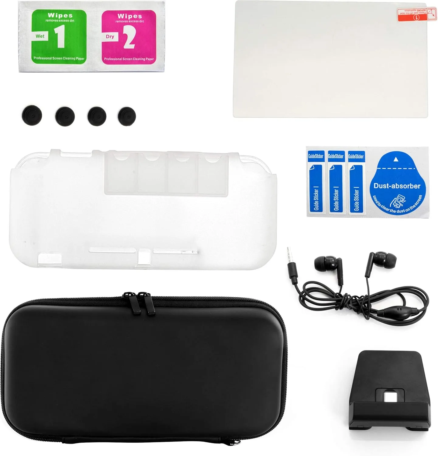 GameFitz 11-in-1 Accessories Kit For Nintendo Switch Lite, Black