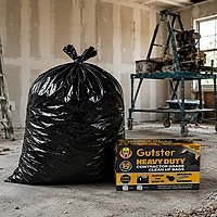 GUTSTER - HD Contractor Bags - 42G 3mil Black 50ct Flap Tie
