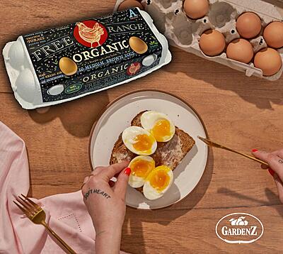 Pack of 10 Gardenz Free Range Organic Eggs - 44 to 70 gm each - No Antibiotics, No Hormones (Grade A)