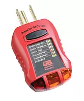 Gardner Bender GFI-3501 Ground Fault Receptacle Tester & Circuit Analyzer, 110-125V AC, 7 LED Tests (Red)