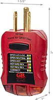 Gardner Bender GFI-3501 Ground Fault Receptacle Tester & Circuit Analyzer, 110-125V AC, 7 LED Tests (Red)