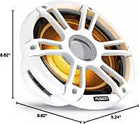Garmin Fusion® Signature Series 3i Marine Coaxial Speakers, 8.8" 330-watt CRGBW Coaxial Sports White Marine Speakers (Pair)