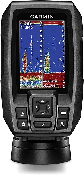Garmin Striker™ 4 Fishfinder Worldwide Version w/77/200kHz - 4-Pin Transducer w/Transom & Trolling Motor Mounts