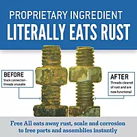 Free All Rust Eater Deep Penetrating Oil, 11 oz Aerosol – Loosens Rusted Bolts, Nuts