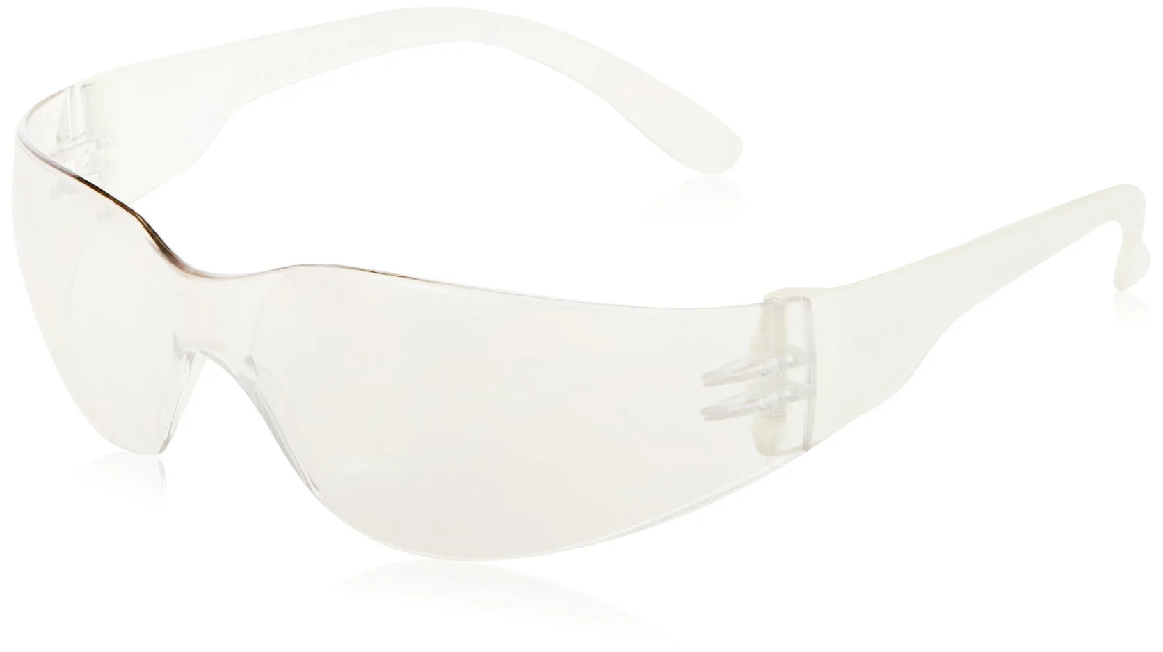Gateway Safety GWS460M Clear Mirror StarLite Safety Glass (Wraparound Lens and Frame Deep Temple Snug Comfortable Fit), Clear Temple, Clear Indoor Outdoor Lens