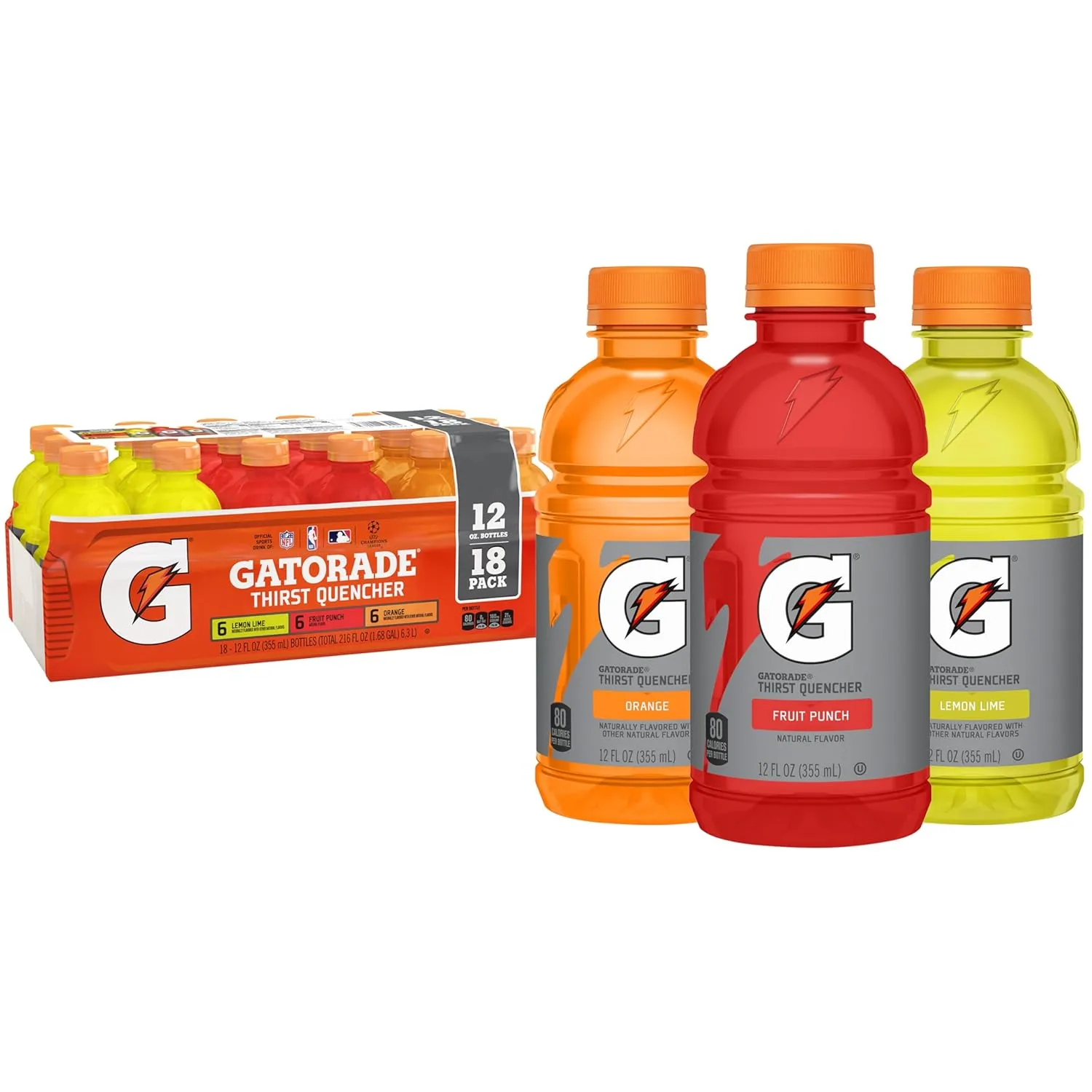Gatorade Thirst Quencher Sports Drink, Variety Pack, 12 Fl Oz (Pack of 18) Classic Variety 12 Fl Oz (Pack of 18)