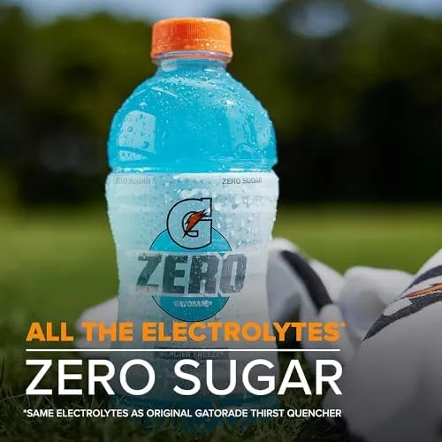 Gatorade Thirst Quencher Zero Sugar Sports Drink, Fruit Punch, 20oz Bottles, 8 Pack