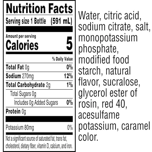 Gatorade Thirst Quencher Zero Sugar Sports Drink, Fruit Punch, 20oz Bottles, 8 Pack
