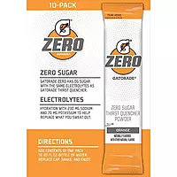 The Gatorade Gatorade G Zero, Sugar Free Powder Sticks, 0.10oz Packets (Mixes with 20 ounces of Water) 10 Pack (Orange)