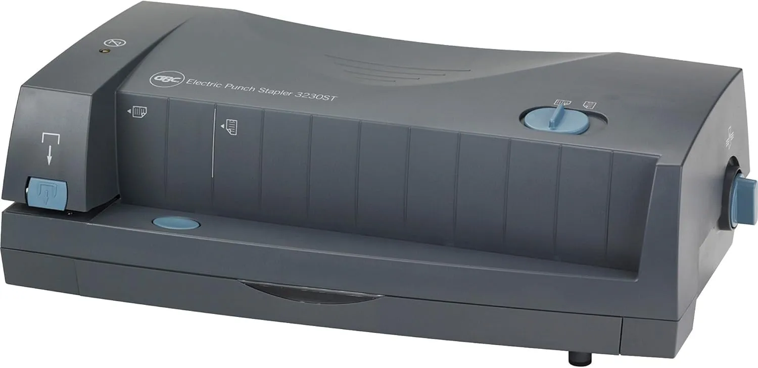 GBC 3230 Electric Paper Punch, Adjustable 2-3 Hole, 24-Sheet, Gray (7704270)