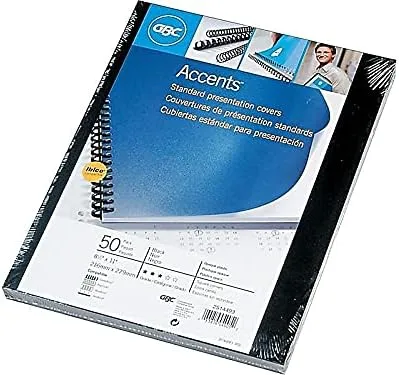 GBC Solids Presentation Covers, 8.5 x 11 in, Black, 50-Pack (2514493)