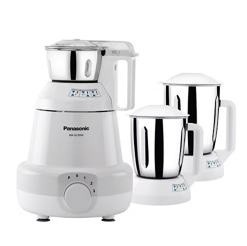 Panasonic Mx-Gc3550 3-Jar 550 Watt Mixer Grinder With 3 Jars, White Panasonic Mx-Gc3550 3-Jar 550 Watt Mixer Grinder With 3 Jars, White