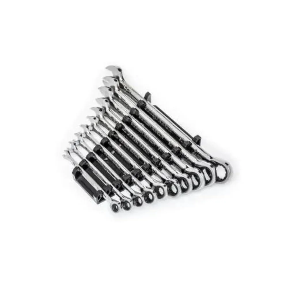 GEARWRENCH Set Ratcheting Combination Wrench 12-Point 90T 10-Piece SAE (86958)