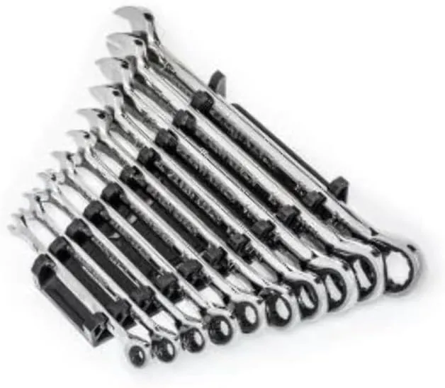 GEARWRENCH Set Ratcheting Combination Wrench 12-Point 90T 10-Piece SAE (86958)