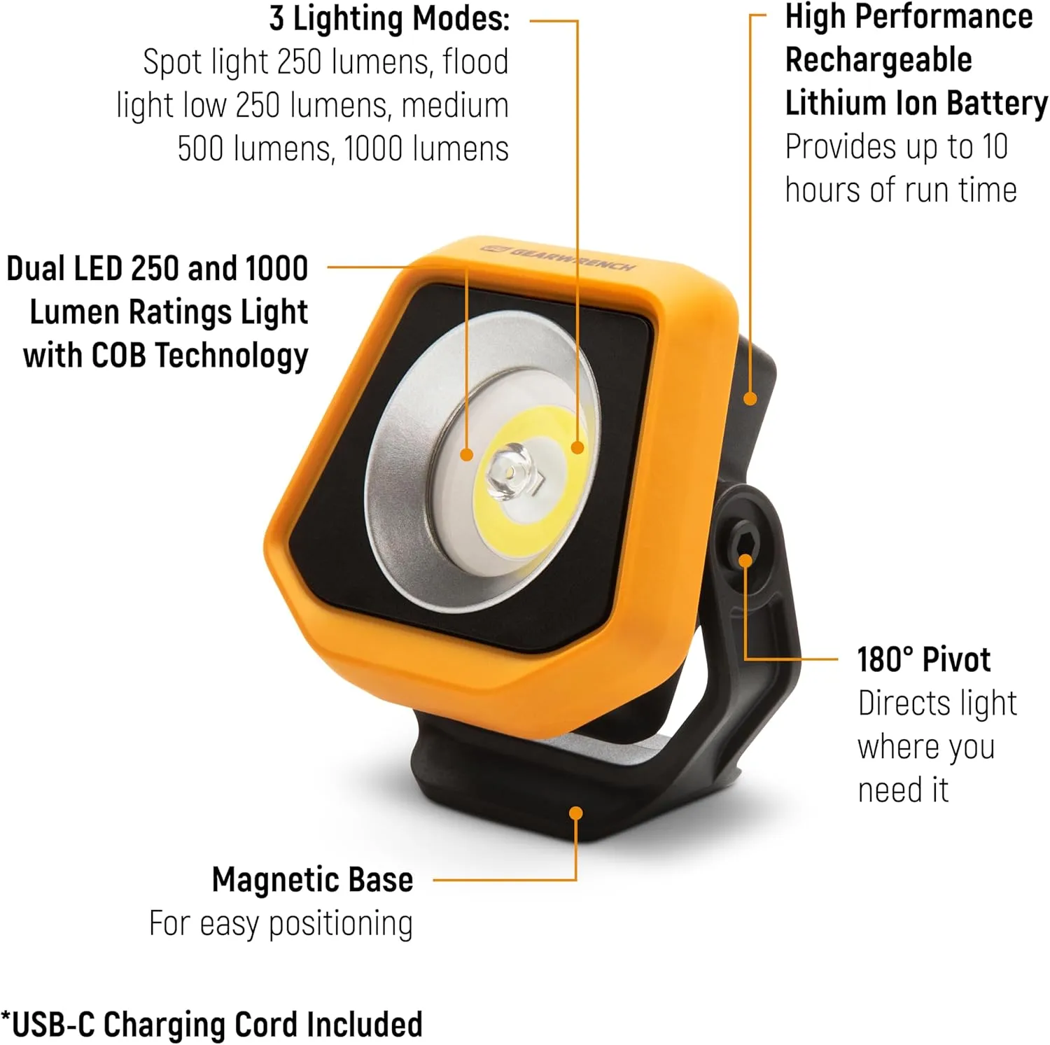 GEARWRENCH Rechargeable Flex-Head LED Work Light