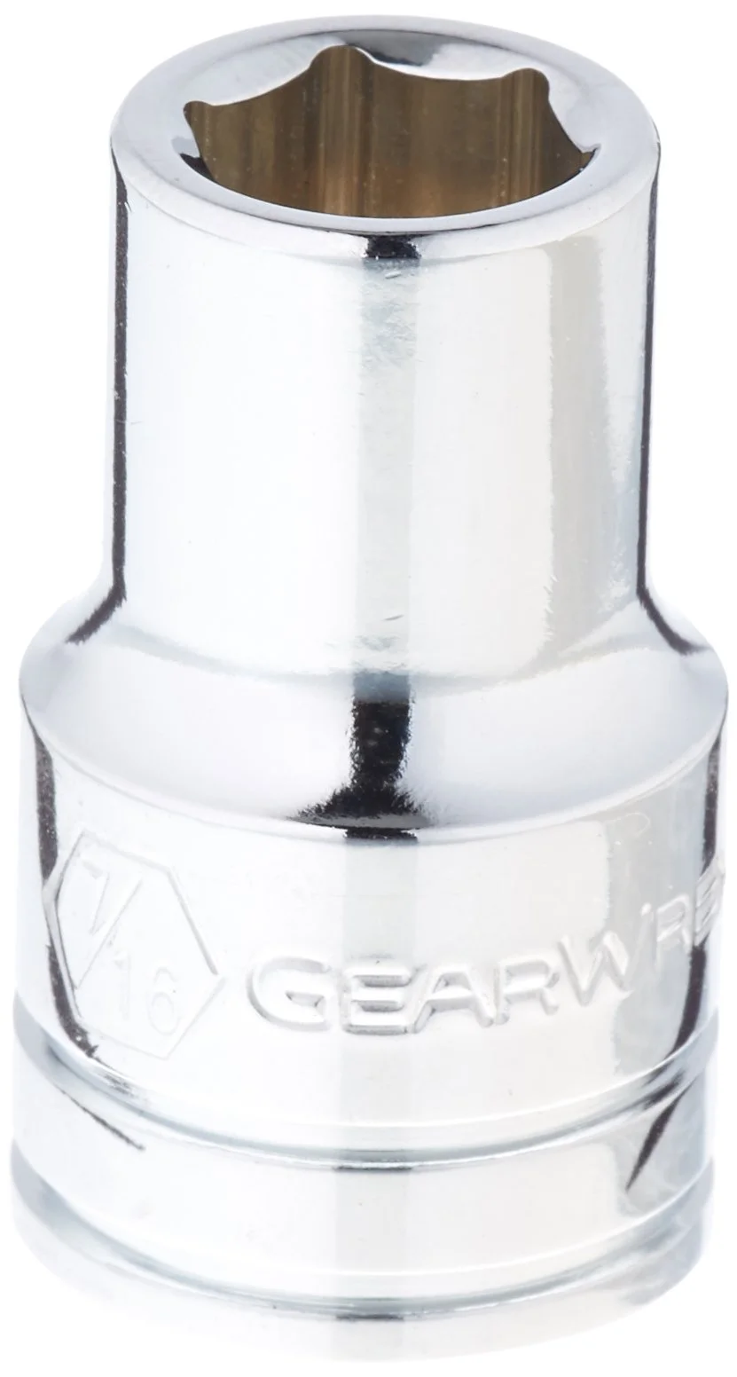 GEARWRENCH 1/2" Drive 6 Point Standard SAE Socket 7/16" - 80602 , Black
