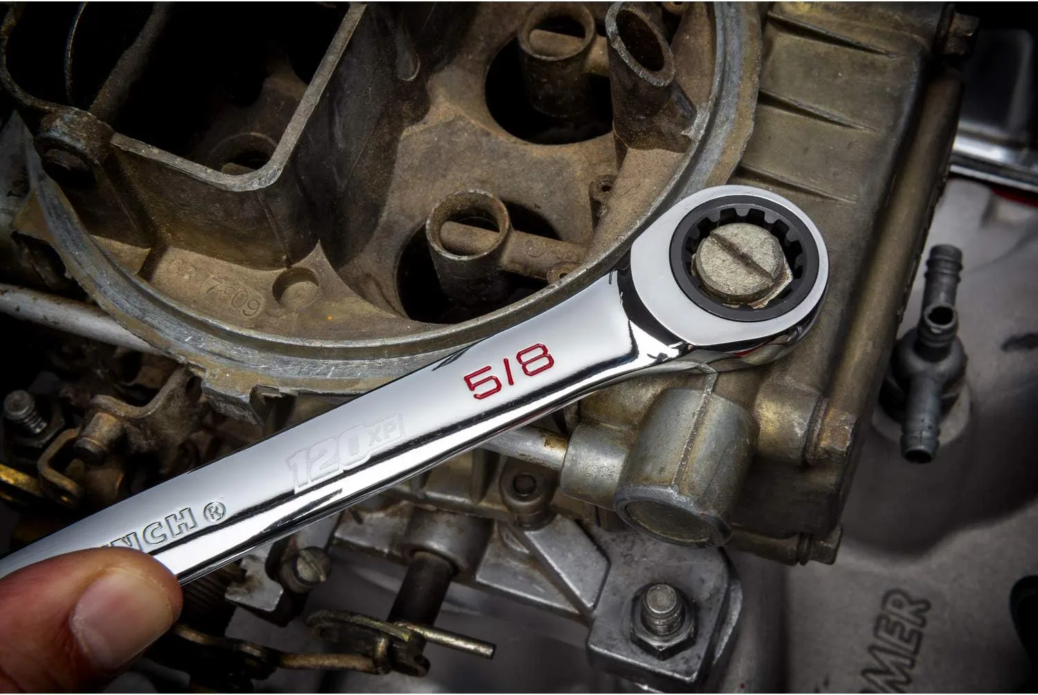 GEARWRENCH 120XP Universal Spline XL Ratcheting Combination Wrench 7/16 - 86436