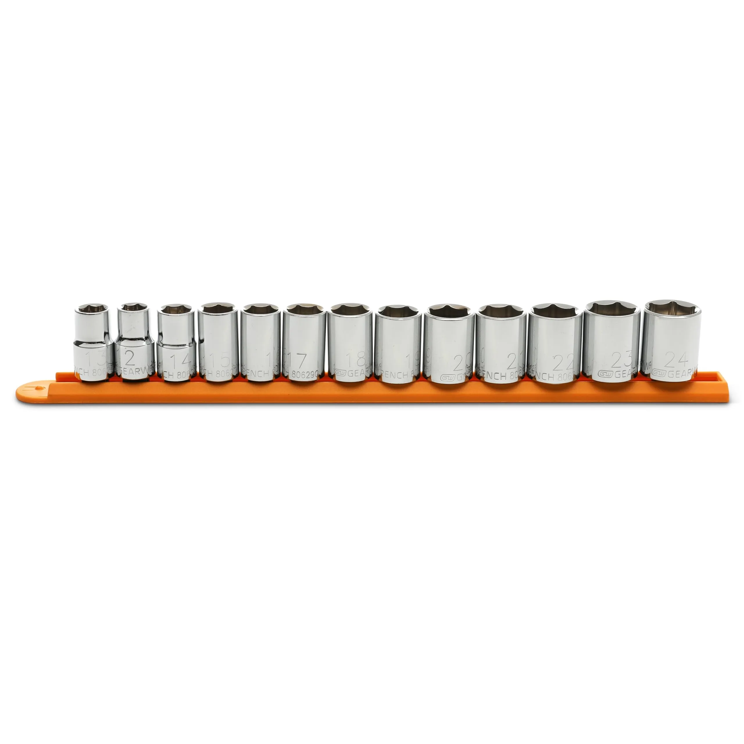 GEARWRENCH 13 Pc. 1/2" Drive 6 Pt. Standard Socket Set, Metric - 80702