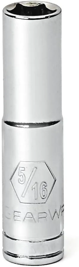GEARWRENCH 1/4" Drive Deep SAE Socket 1/4", 12 Point - 80222 1 Count (Pack of 1)