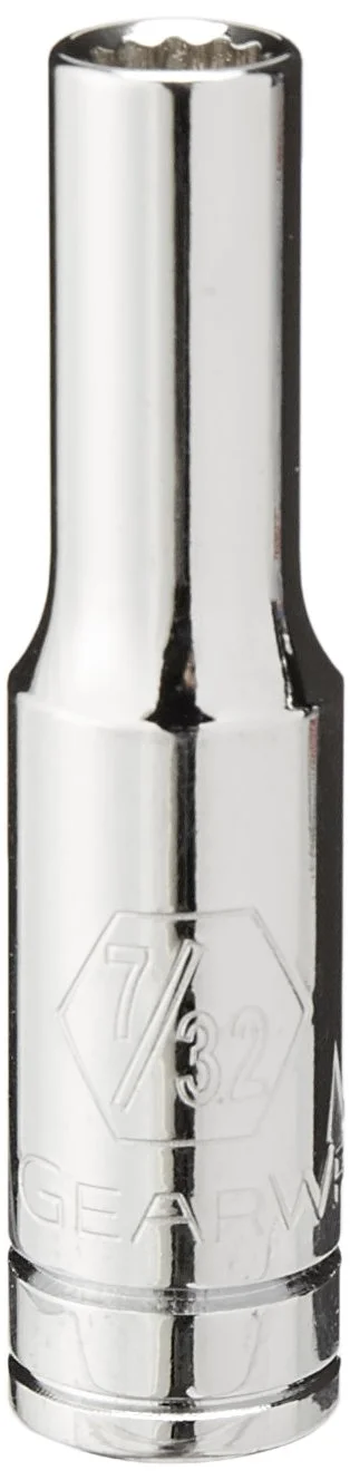 GEARWRENCH 1/4in Drive 12-Point Deep Socket, 7/32 in - Model 80221