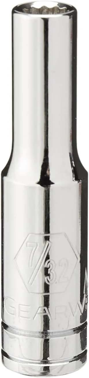 GEARWRENCH 1/4in Drive 12-Point Deep Socket, 7/32 in - Model 80221