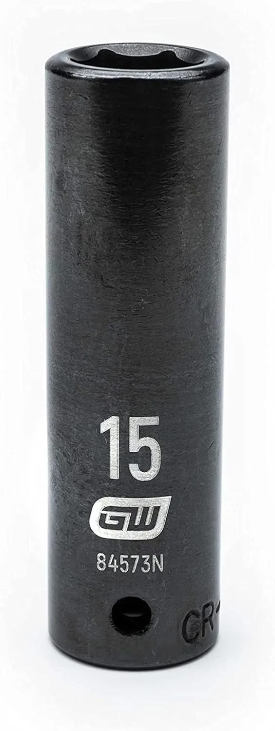 GEARWRENCH 1/2" Drive Deep Impact Metric Socket 15mm, 6 Point - 84573N
