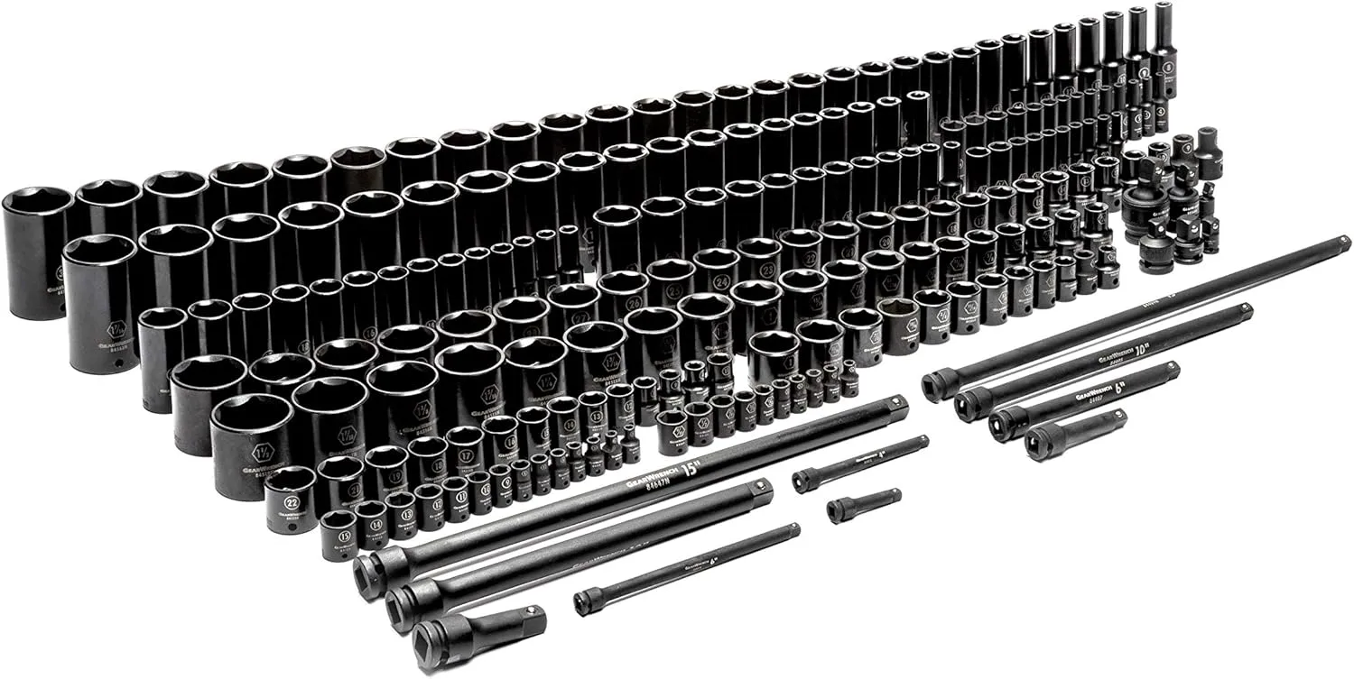 GEARWRENCH 209 Piece SAE/Metric 1/4" 3/8" & 1/2" Drive Master Impact Socket Set - 89072