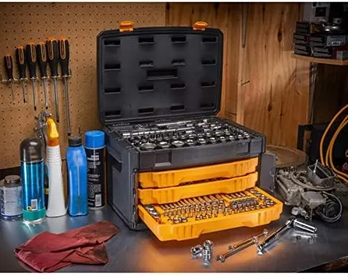 GEARWRENCH Mechanics Tool Set 1/4, 3/8 and 1/2-inch Drives in 3-Drawer Storage Box