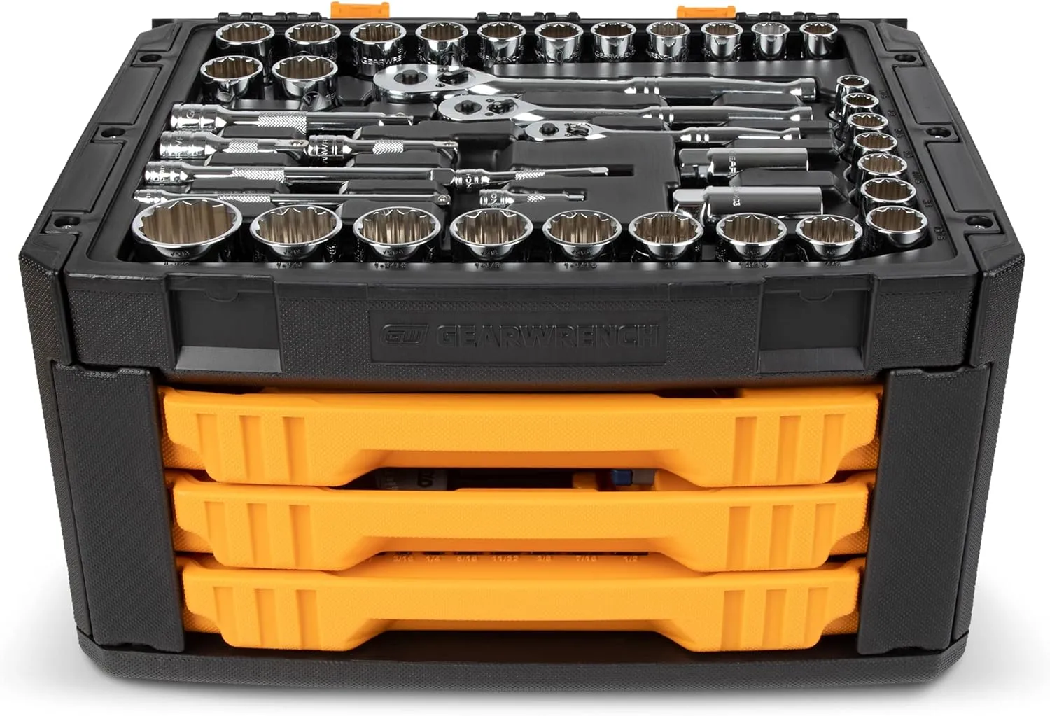 GEARWRENCH Mechanics Tool Set 1/4, 3/8 and 1/2-inch Drives in 3-Drawer Storage Box