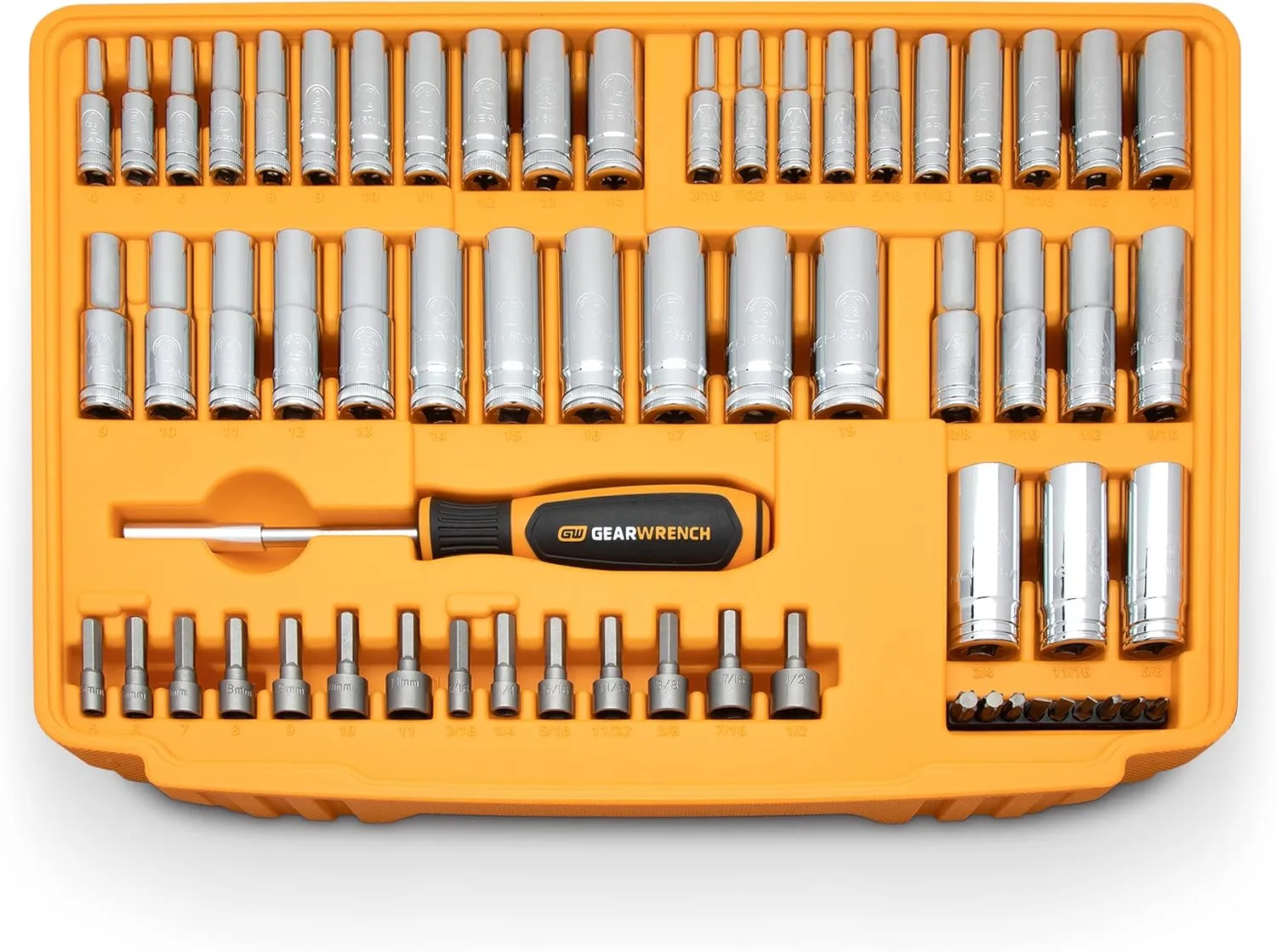 GEARWRENCH Mechanics Tool Set 1/4, 3/8 and 1/2-inch Drives in 3-Drawer Storage Box