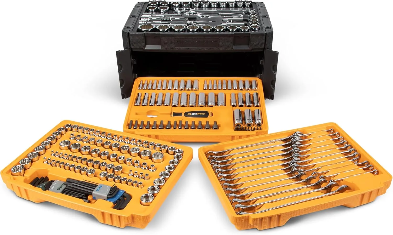 GEARWRENCH Mechanics Tool Set 1/4, 3/8 and 1/2-inch Drives in 3-Drawer Storage Box