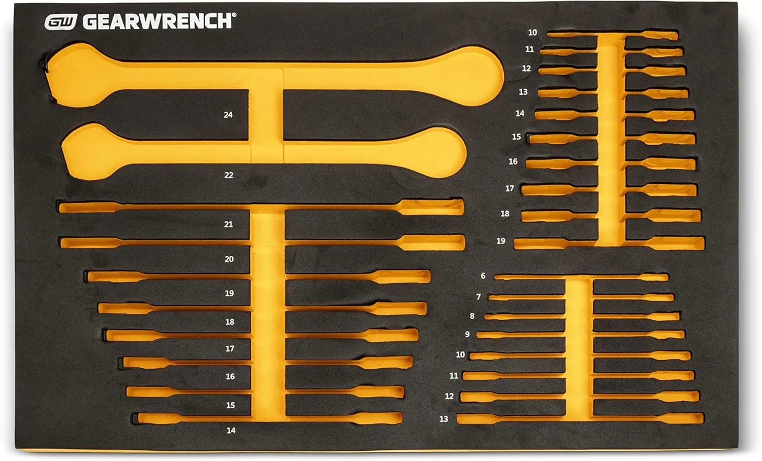 GEARWRENCH 28 Piece 72T Metric Standard & Stubby Ratcheting Wrench Set with EVA Foam Tray - 86527