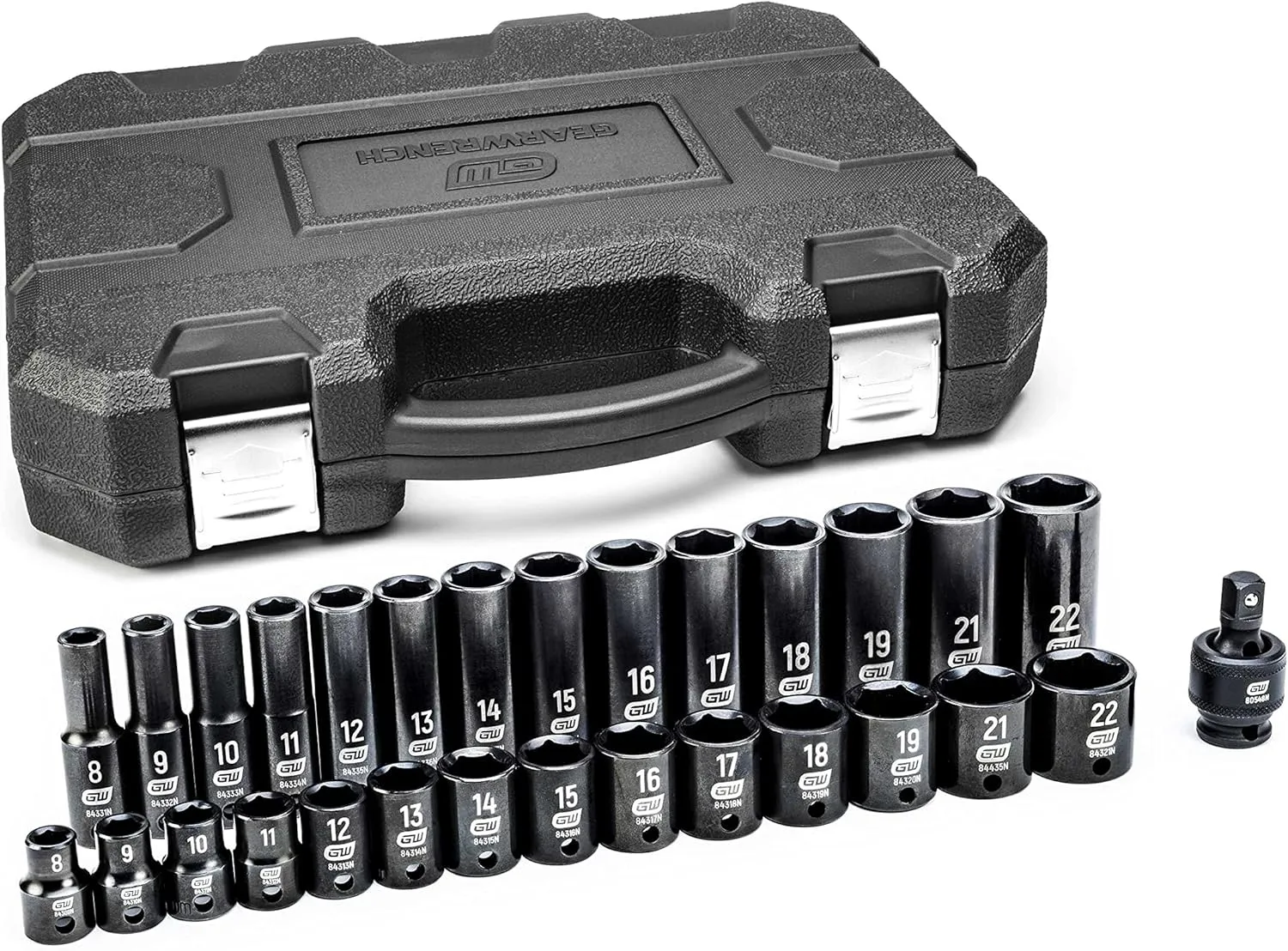 GEARWRENCH 29 Pc. 3/8" Drive 6 Pt. Impact Socket Set, Standard & Deep, Metric - 84925N