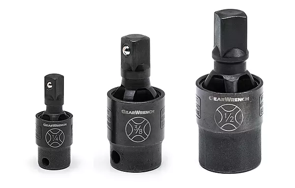 GEARWRENCH "3 Pc. 1/4", 3/8" & 1/2" Drive X-Core Pinless Impact Universal Joint Set - 84960