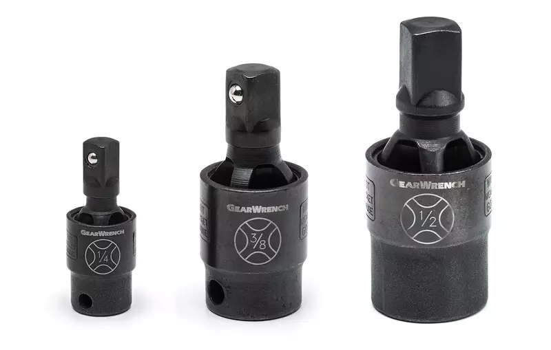 GEARWRENCH "3 Pc. 1/4", 3/8" & 1/2" Drive X-Core Pinless Impact Universal Joint Set - 84960