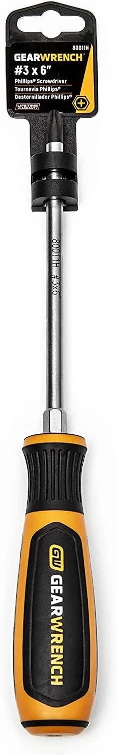 GEARWRENCH #3 x 6" Phillips Dual Material Screwdriver - 80011H