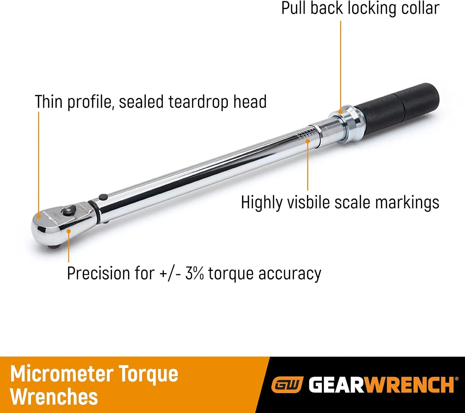 GEARWRENCH 3/4" Drive Micrometer Torque Wrench, 100-600 ft/lbs. - 85065 3/4DR