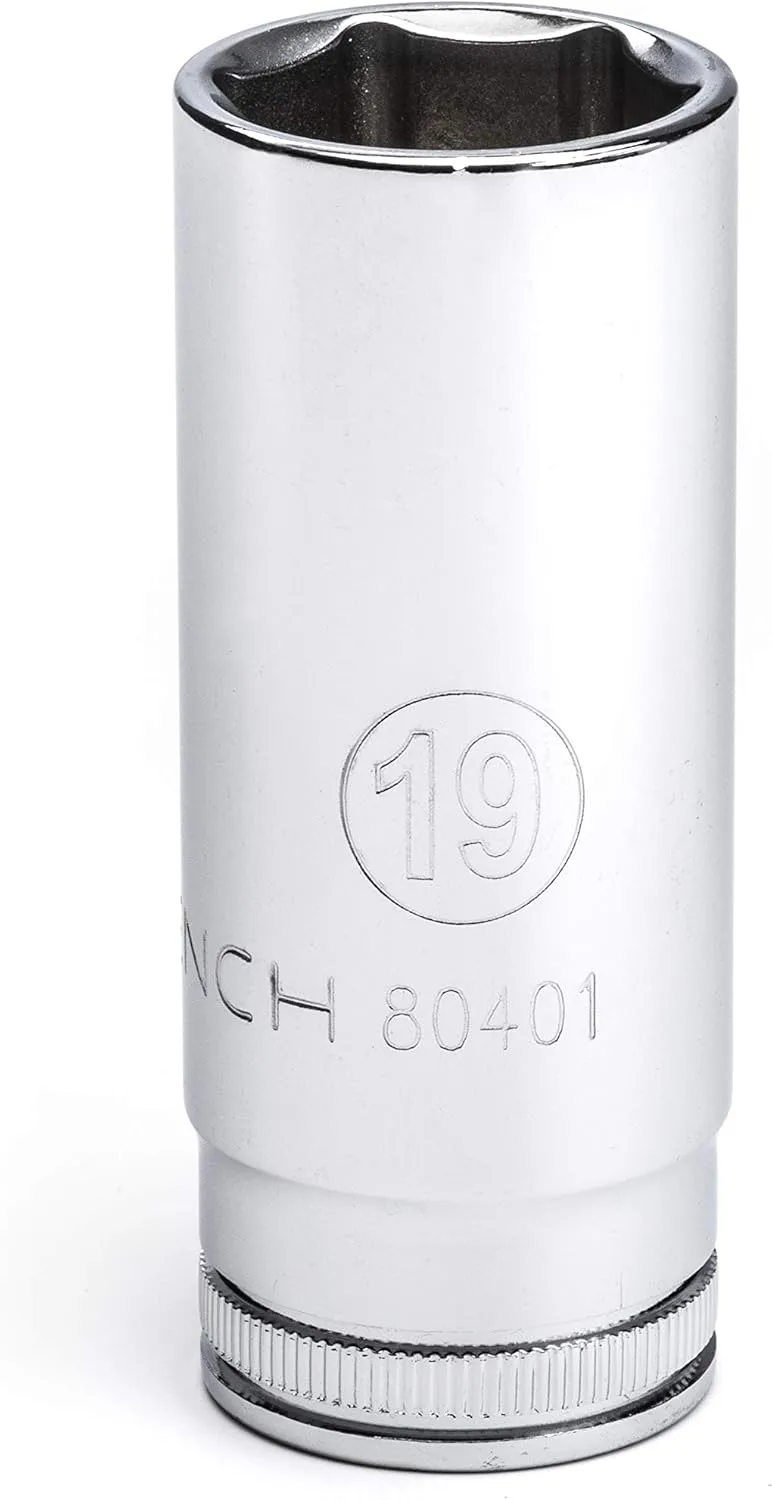 GEARWRENCH 3/8" Drive 6-Point Deep Metric Socket 19mm - 80401