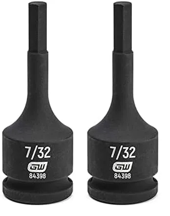 GEARWRENCH 3/8" Drive Hex Bit Impact SAE Socket 7/32" - 84398 (Pack of 2) 1 Count (Pack of 2)
