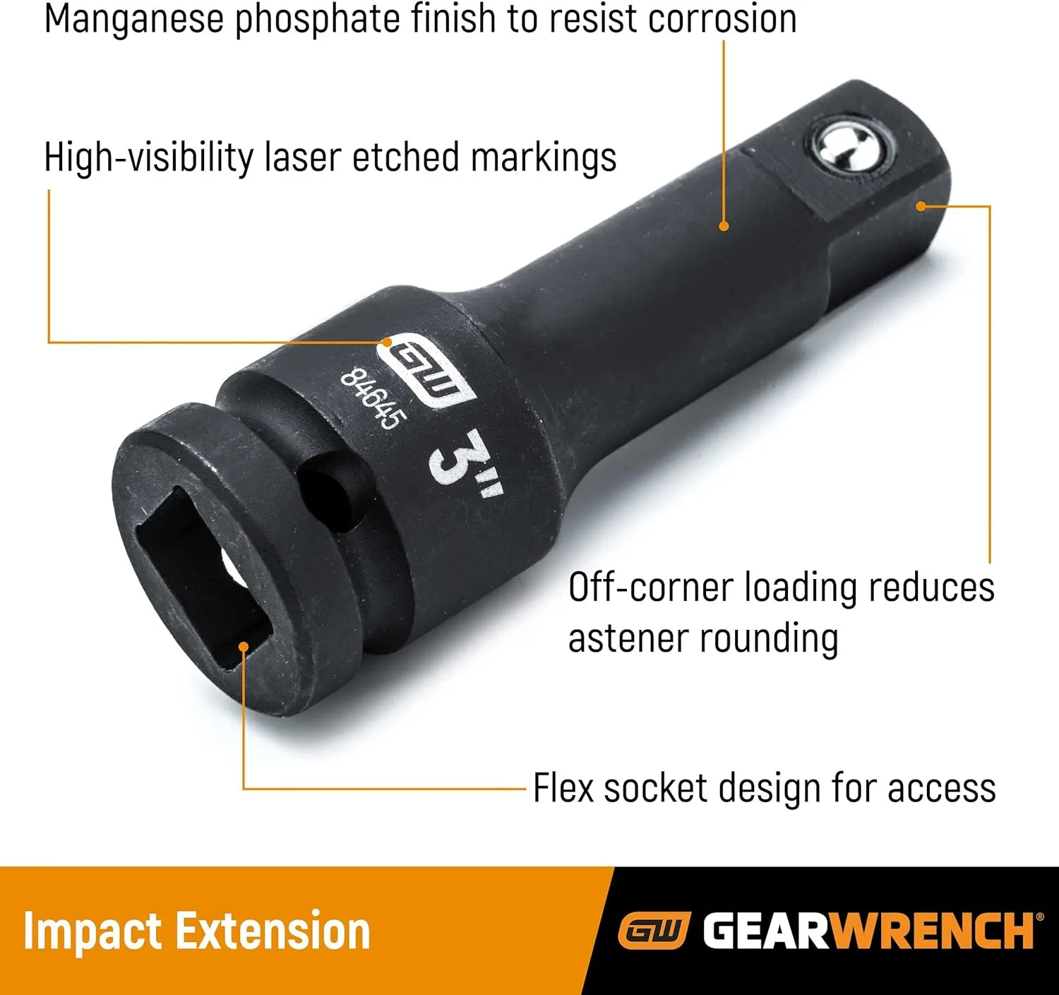 GEARWRENCH 3/8" Drive Impact Extension 6" - 84407 3/8" Drive 6"